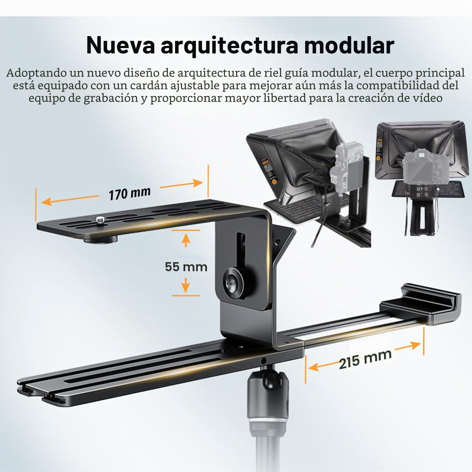 LENSGO TC12 Teleprompter para cámara DSLR/sin Espejo y Tablet de hasta 12,9 Pulgadas. Teleprompter Profesional para grabación de vídeo, vlogging, transmisión en Vivo.