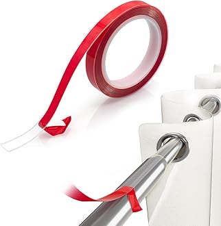 Koxuky 29ft Curtain Ring Glide Tape, Clear Curtain Rod Smooth Curtain Tape Curtain Spacers, Smooth and Silent Curtain Rod Glide Tape for Curtain Rings Drapery Ring Slide Tape, CGTC221