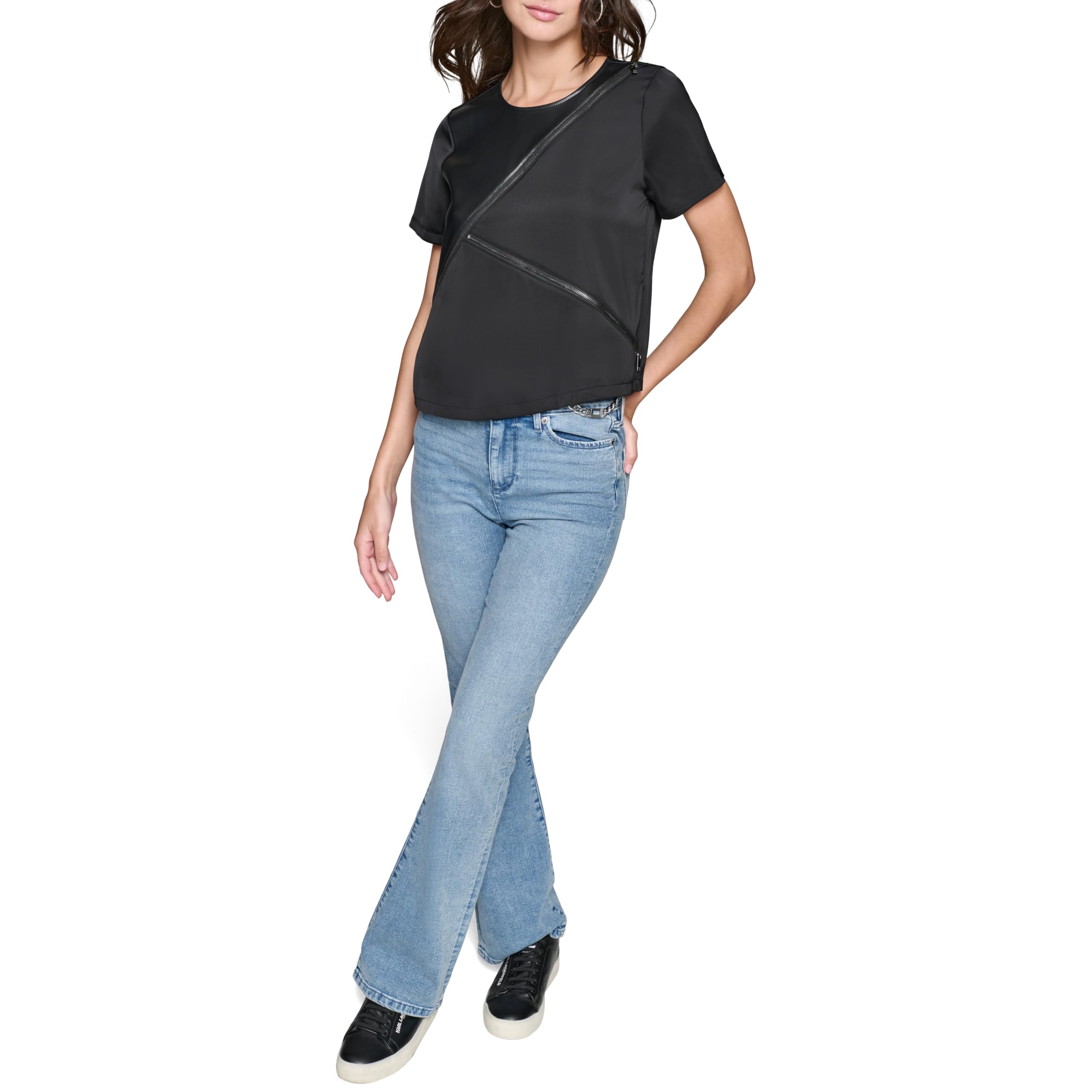 KARL LAGERFELD Soft Everyday Blouse Blusa Suave para Uso Diario Mujer