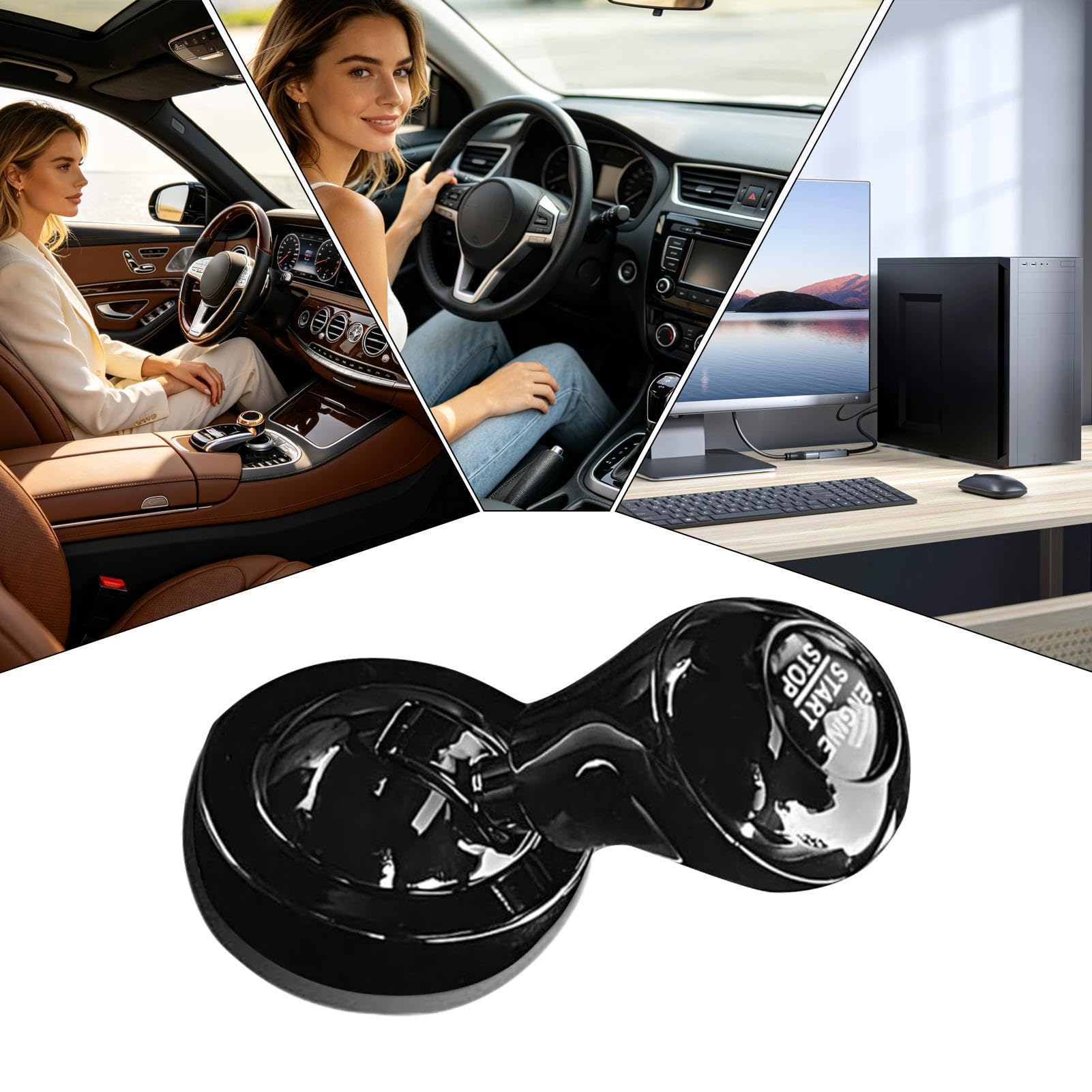 Przycisk Wciskany Start Joystick - Uniwersalna dekoracja ze stopu aluminium z mocnym klejem - Dźwignia Przycisku Startu Samochodowego - do Komputera, Monitora, Sedana, SUV-a, Kampera oraz Ciężarówki