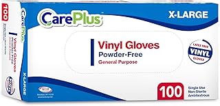 Disposable Vinyl Gloves | Extra Large Size | Heavy Duty | Non Sterile | Powder Free | Latex Free Rubber | 100 Count | Food...
