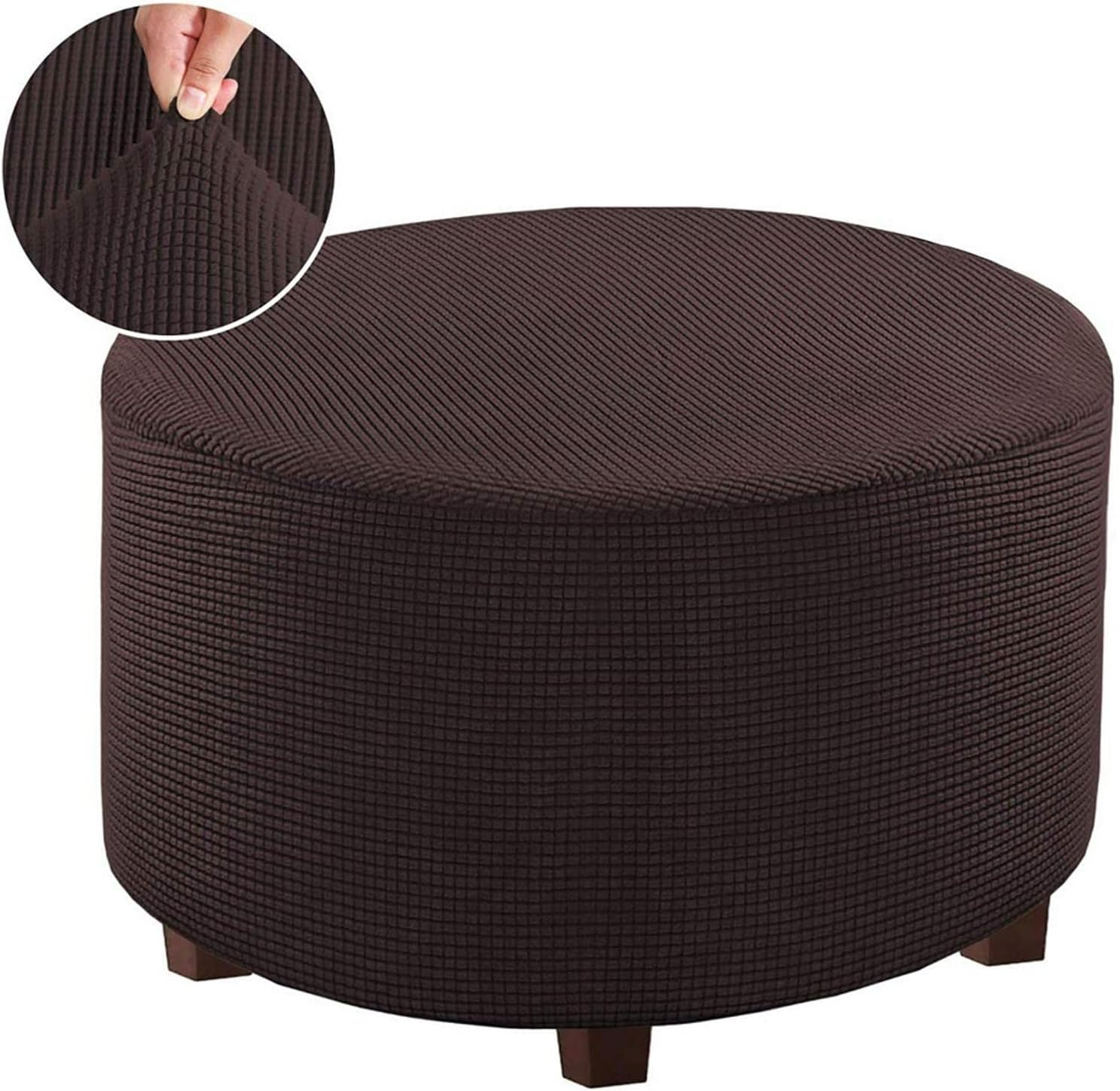 Bibabala Ottoman Cover, Stretch Round Ottoman Slipcovers