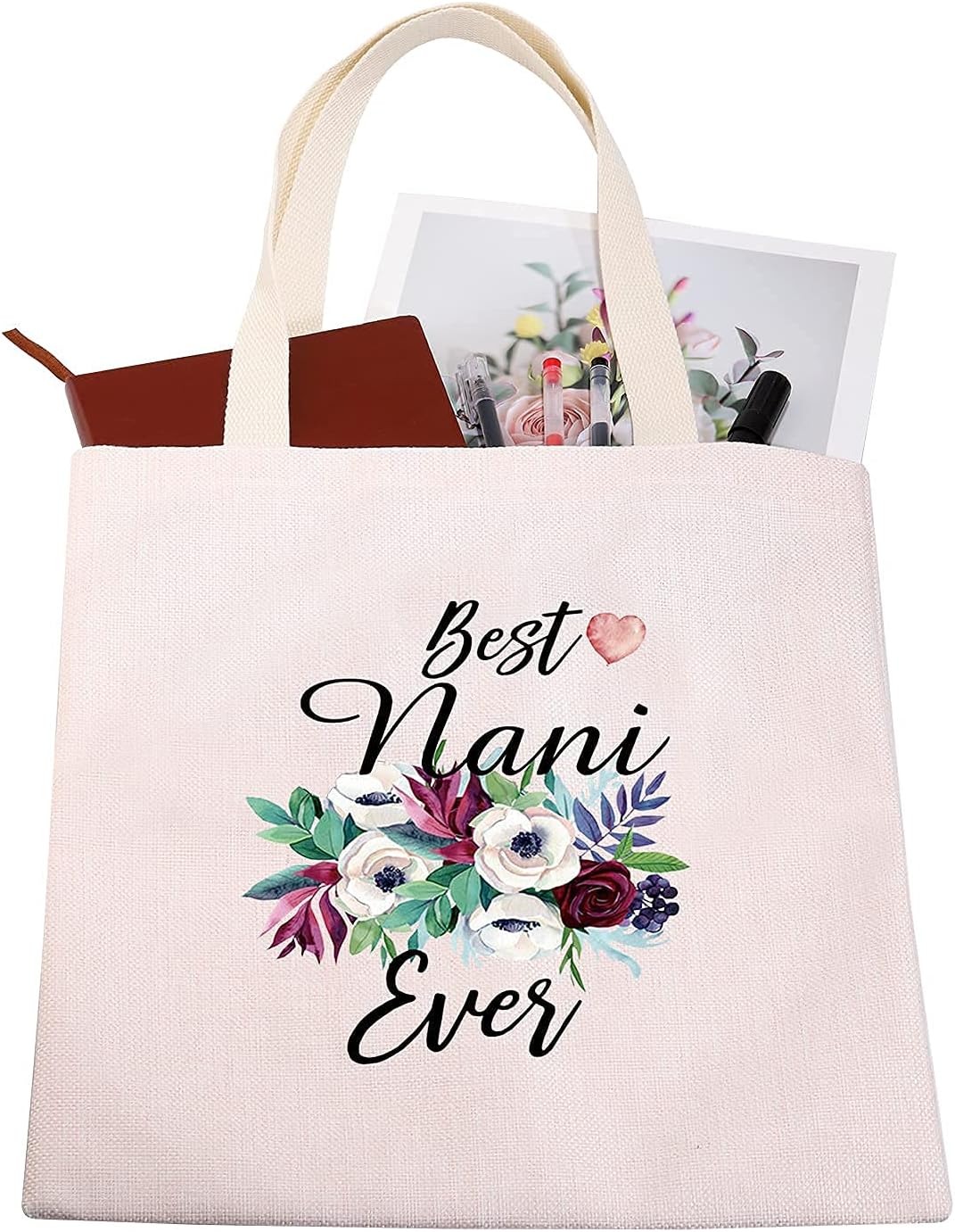 TSOTMOBest Nani Ever Makeup Bag Nani Gift Grandma Gift from Grandchildren Grandma Birthday Gift, Nani canvas, Cosmetic Bags