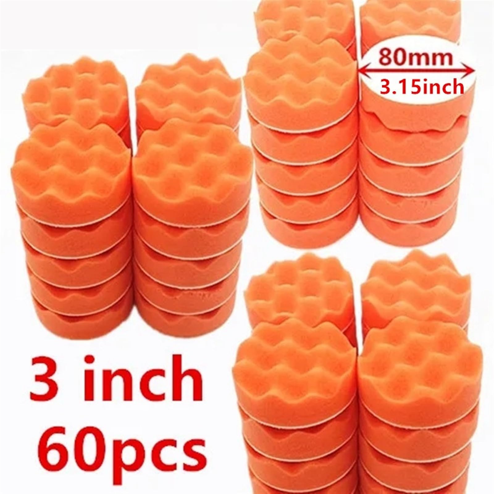 80mm Polierpads zum Grobpolieren von Wellschwamm 60 Stück 80mm