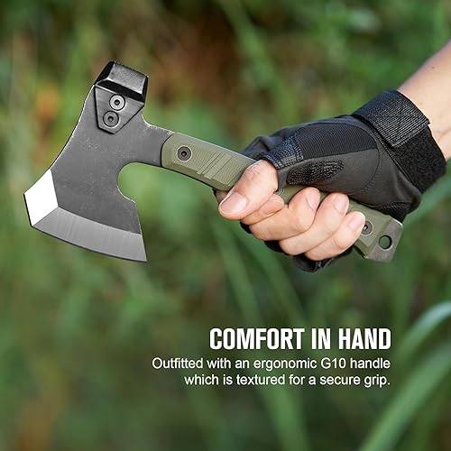 Miniatura 7 de OKNIFE Otacle - Mini hacha multifuncional A1, resistente, espiga completa, hacha 2 en 1, cómoda, agarre antideslizante con funda Kydex duradera
