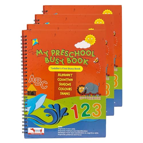 CocoMoco Kids Montessori Busy Book For Toddlers - Quiet Book For Kids, Learning Toys For 2-5 Year Olds, Preschool Birthday Return Gift For Kids (Pack Of 15), Multicolor