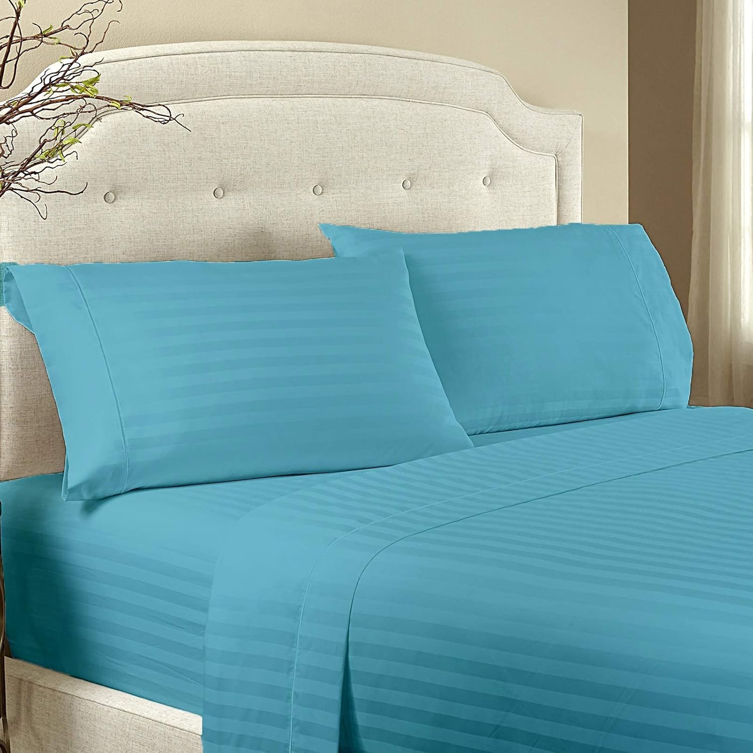 The Cotton Hub Queen Size 6-Piece Sheet Set - Hotel Luxury 400-Thread-Count Bedding Sheets & Pillowcases - Extra Soft Bed Sheets - Deep Pocket fits up to 10-12 inch Mattress (Solid, Red) : Home & Kitchen