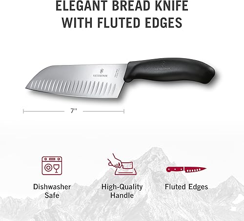 Miniatura 4 de Victorinox Cuchillo Santoku clásico suizo de 7 pulgadas con hoja Granton