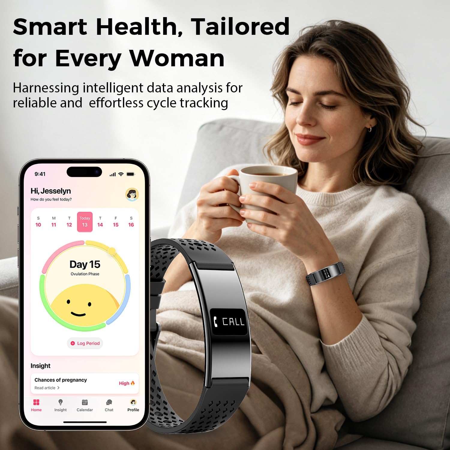 Efolen Smart Bracelet for Women Men, Activity Fitness Tracker, Smart Wristband with Heart Rate/Blood Oxygen/Sleep Monitor/Pedometer, IPX8 Waterproof Slim Smart Watch for Android iPhone, 2 Bands, Black