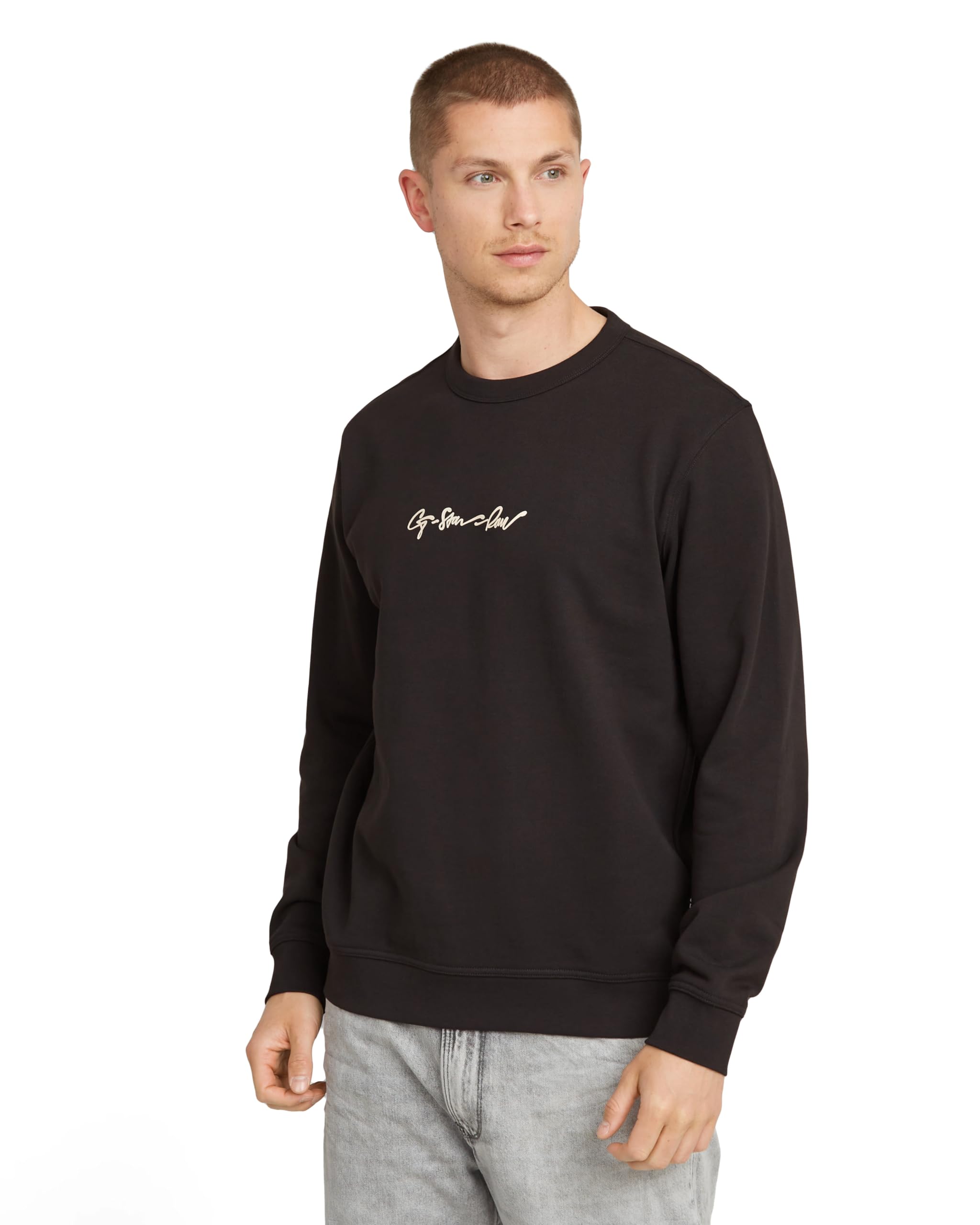 G-Star Men's Black (Dk Black D26407-D257-6484) G-Script Logo Sweater, Xs