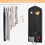 STEPONE Sacs pour vêtements pour vêtements suspendus, 65" Sacs de vêtements pour rangement et voyage, housse pliante en noir avec fermeture à glissière