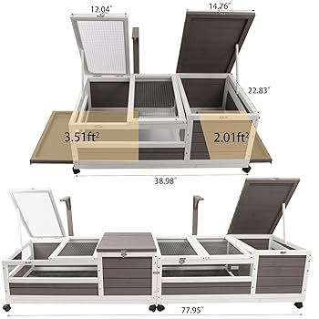 Amazon.com : PetsCosset Tortoise Habitat Cage on Wheels with
