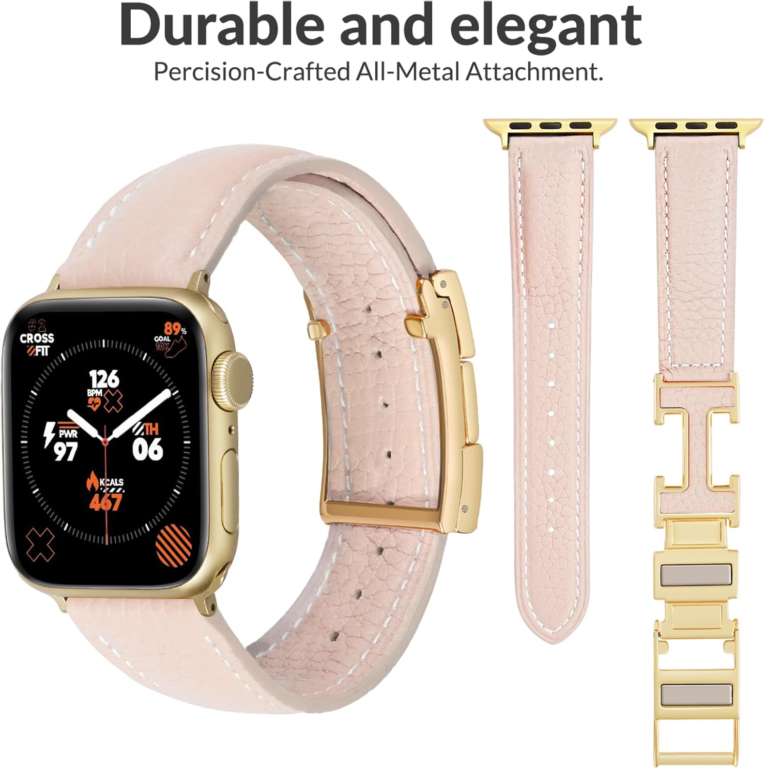 Leather Magnetic Band Compatible with Apple Watch Bands 38mm 40mm 41mm 42mm 44mm 45mm 46mm 49mm for Women Men,Top Grain Leather Designer Replacement Strap for iWatch Ultra SE Series11/10/9/8/7/6/5/4/3/2/1 - Image 2