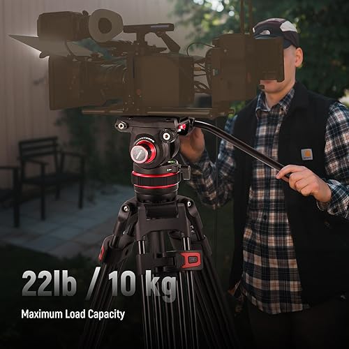 Miniatura 6 de NEEWER Trípode de video Pro de 74 pulgadas con cabezal fluido, placa QR de alta resistencia de metal compatible con cardanes DJI RS Manfrotto,