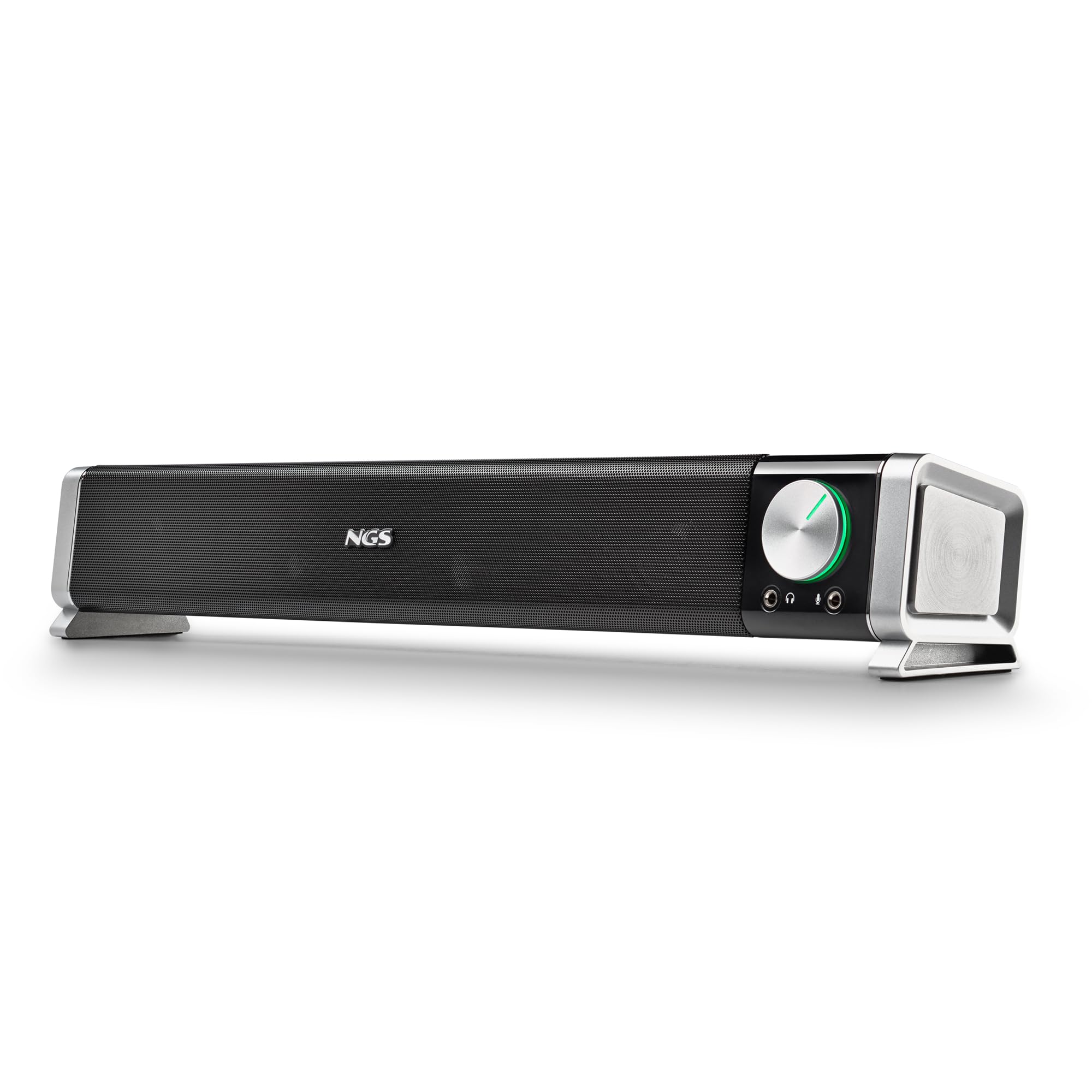 NGS SB500 - BT - Barra de Sonido Inalámbrica, Bluetooth 20W para PC, TV, Smartphone o Tablet, Estéreo, Alimentación USB, Jack 3.5 mm, Entrada Micrófono, Salida Auriculares, Plug & Play, Compacto