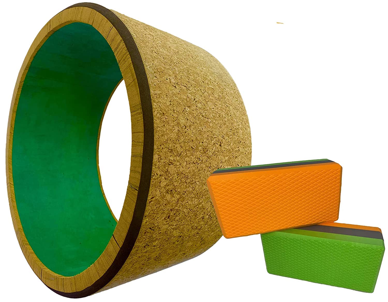OKO Yoga Wheel Strongest & Most Comfortable Wheel Size -17 X 34cm with 2 yoga blocks-image-14