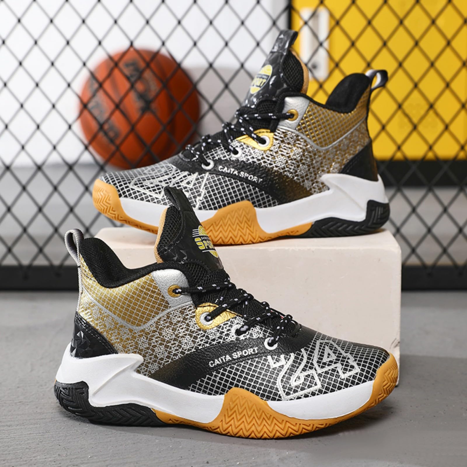 Ucilxi Fashion Anti-Slip Breathable wear-Resistant Children's Sports Basketball Shoes Black