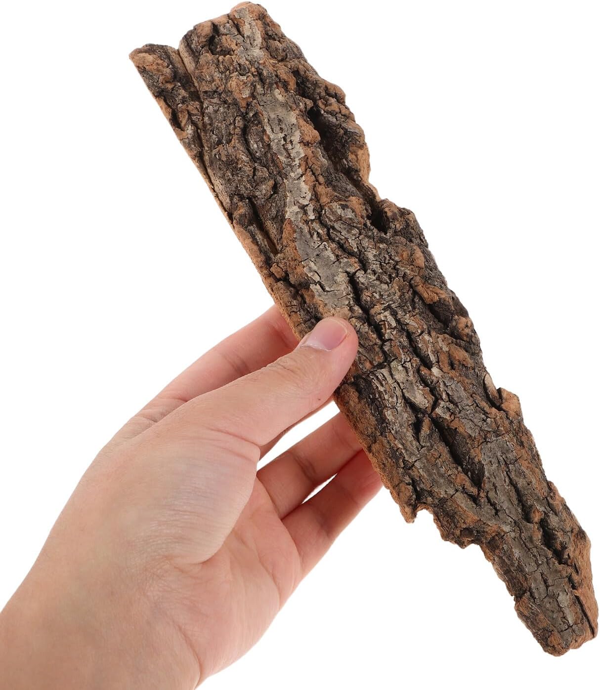 Toddmomy Natural Light Beige Cork Bark Terrarium Background Decor 500g Random Shape for Reptile Amphibian Habitat, Tree Bark Hideout for Bearded Dragon Snake Tortoise Hermit Crab