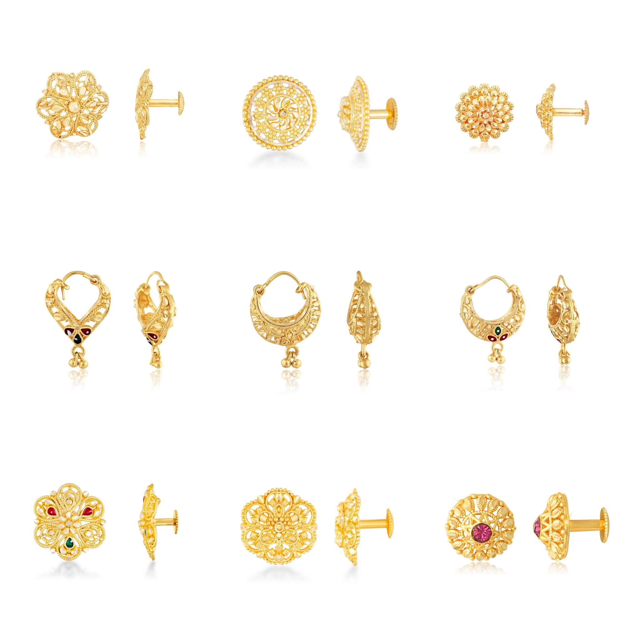 VFJ VIGHNAHARTA FASHION JEWELLERY Womens Alloy Gold Plated Stud Earrings Combo Set Pack of 9 (1gm) (B08W5FC9R5) Amazon Price History, Amazon Price Tracker