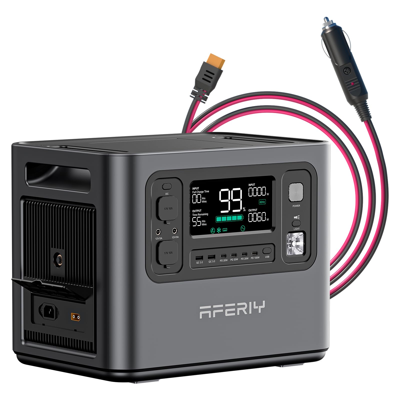 AFERIY Portable Power Station 3600W 3840Wh, Capacity Extendable to 11520Wh, Electric Generator LiFePO4 as Backup Battery, 220V-240V, EPS, UPS, BMS, Solar Generator for Camping, Travel, Power Outage — view 11