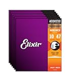 Elixir Phosphor Bronze Nanoweb 16002 Extra Light 10-47 Acoustic Guitar Strings 6-Pack w/Bonus Elixir Polishing Cloth