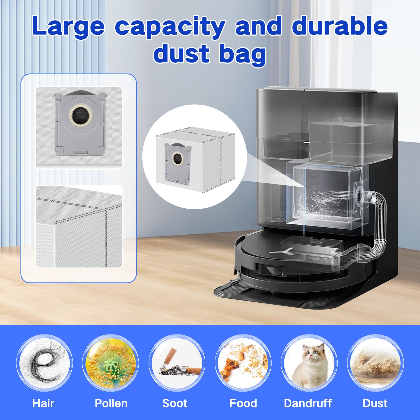Accessoires voor ECOVACS DEEBOT X9/X11 PRO Omni, JKOISL 1*Hoofdrolborstel 6*Stofzakken 4*Zijborstels 2*Filters 2*Dweildoekjes