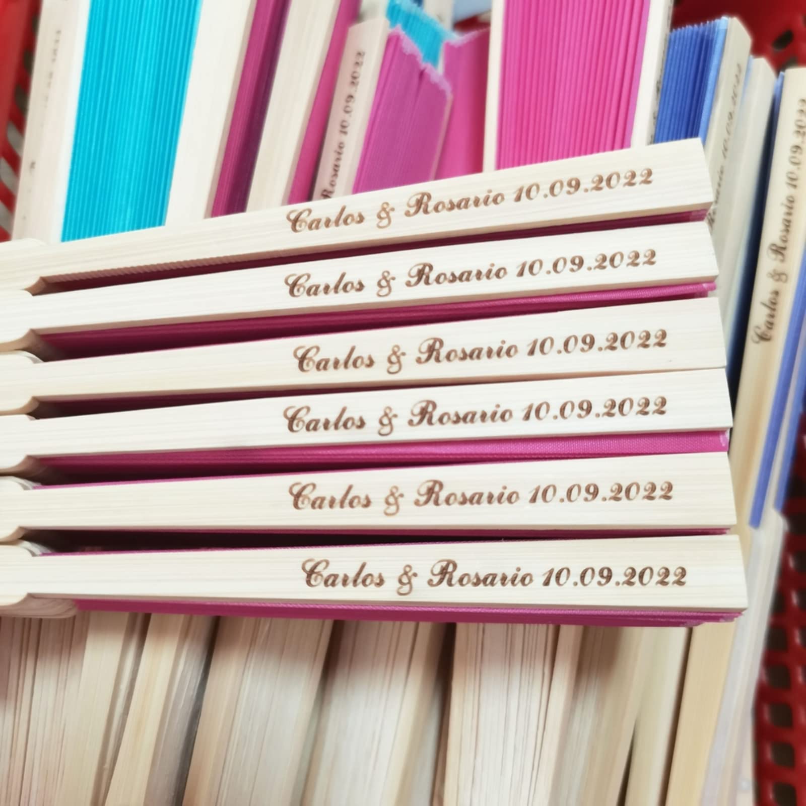 Ler Abanicos de Madera y Tela Blancos - Abanicos de Madera Natural y Tela Blancos. Abanicos para Bodas Invitadas Baratos (C,20 PCS)