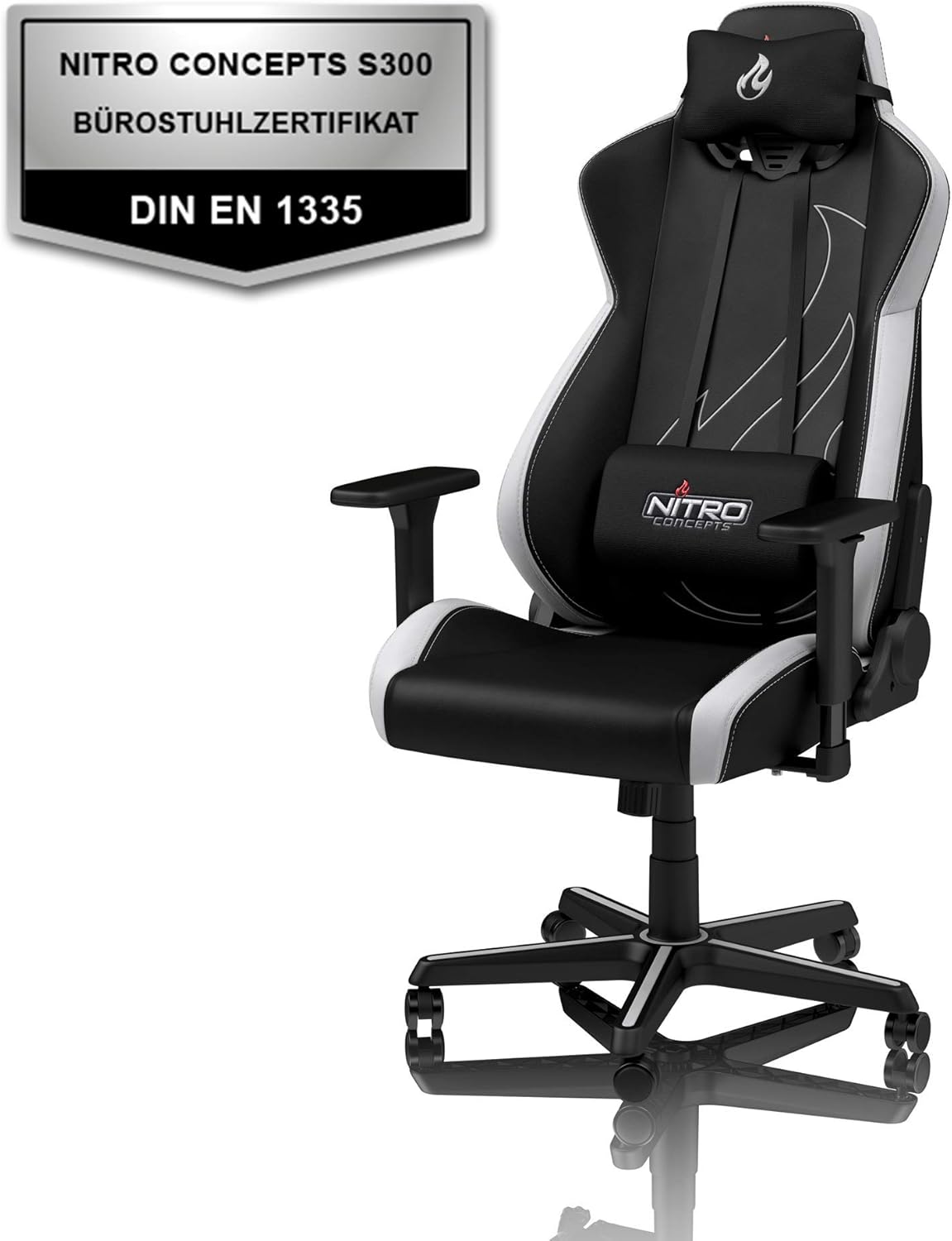 Ergonomic Chair Office Green Atomic Chair Gaming S300 Concepts Nitro Cloth Armrests Height Adjustable Reclinable 135 To 90 Users Lbs 300 To Up Cover