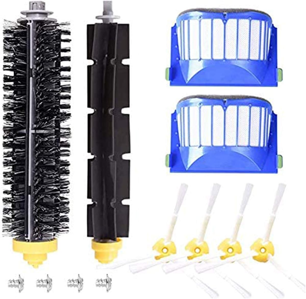 Accesorio DLD para iRobot Roomba 600 610 620 630 645 650 655 660 680 500 Series Modelo 595 Kit de repuesto Juego de piezas de reposición Filtro Cepillo lateral Cerdas flexibles