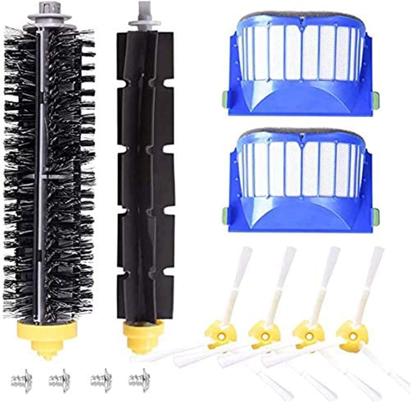 Accesorio DLD para iRobot Roomba 600 610 620 630 645 650 655 660 680 500 Series Modelo 595 Kit de repuesto Juego de piezas de reposición Filtro Cepillo lateral Cerdas flexibles