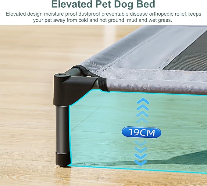 Cama Elevada para Perro Mediana 76x60x71cm Impermeable miniatura 6