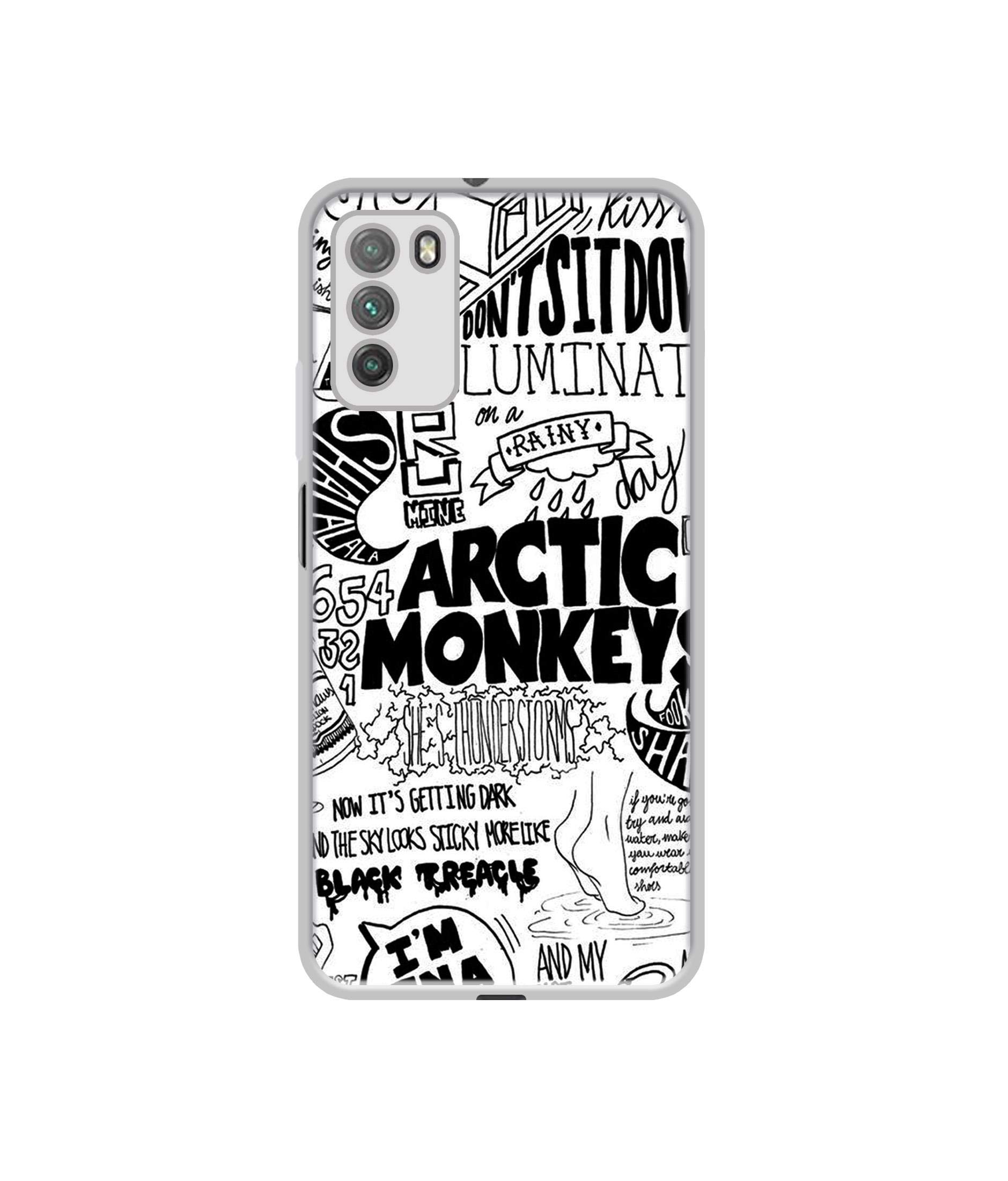 Casotec Arctic Monkeys Pattern Design Printed Silicon Soft TPU Back Case Cover for Mi Poco M3, Multi-Colored