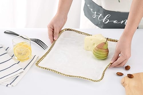 Pampa Bay Golden Salerno Square Serving Platter - Thumbnail 2