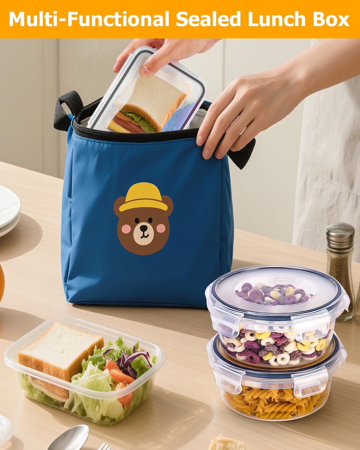 24 Pezzi Contenitori di Plastica Contenitori Alimenti,Barattoli Cucina con Coperchio Contenitori Pasta Barattoli Cucina Senza BPA per Cereali, Porta Muesli,Farina 1L/0.84L/0.7L/0.55L/0.35L