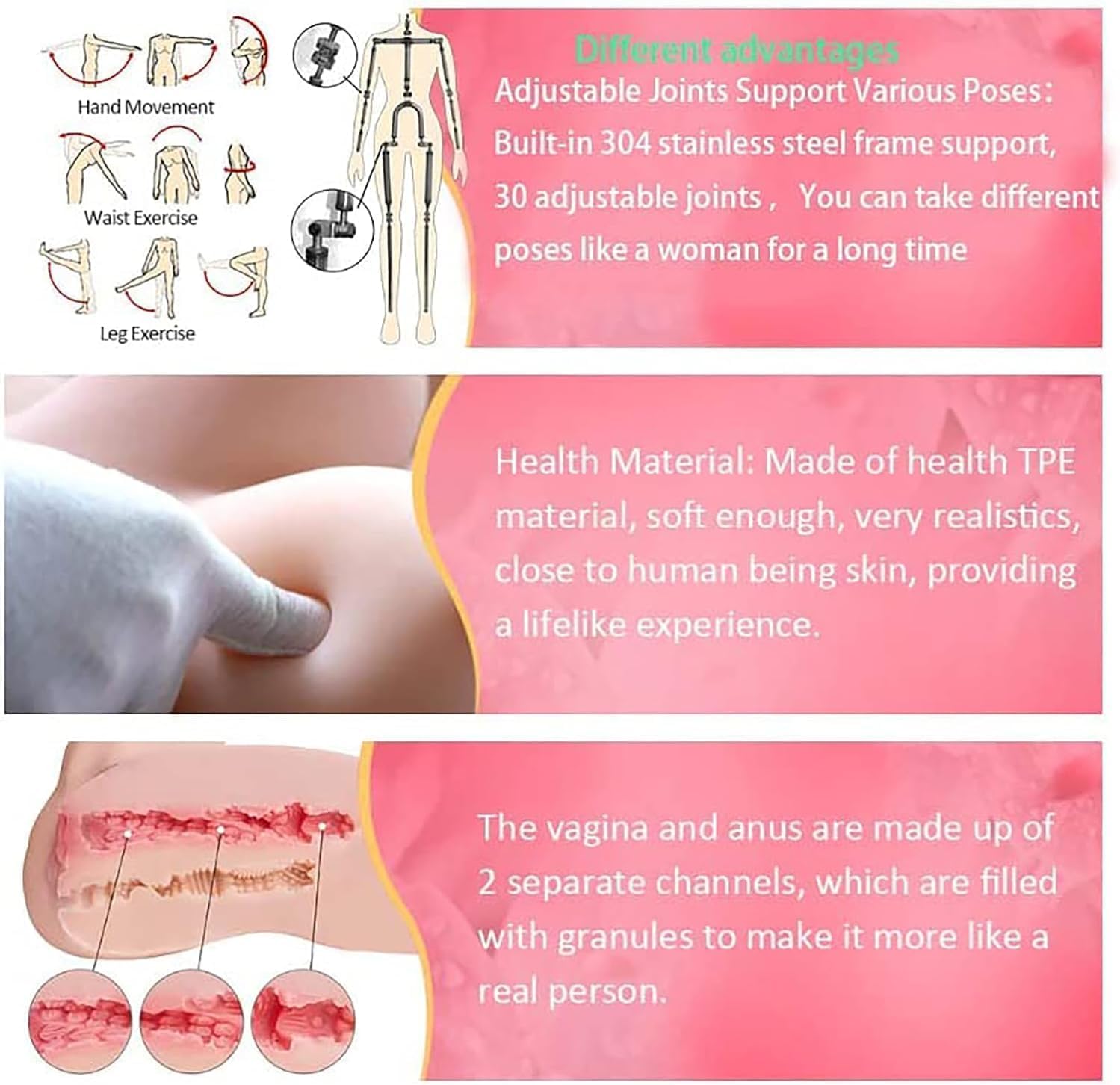 157CM Realistic Life Size Sex Toy for Men, E Cup Lifelike Silicone Sex Doll, Full Body Soft Big Breast Plump Ass Male Masturbation Lifelike Women Torso Full Body Love Doll Standing Feet Adult Toy