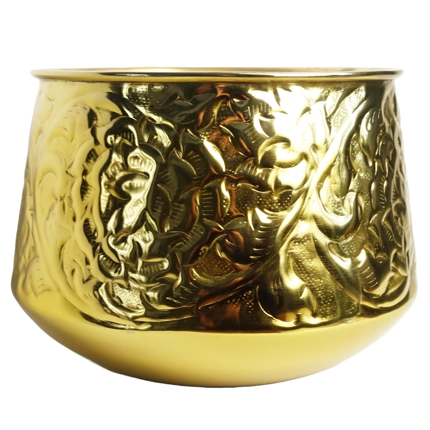 Leaf Metal Planter - 18cm - Gold