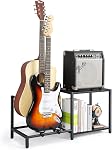 Guitar Stand for Acoustic, Electric Guitar, Bass, 4-Tier Guitar Stand Floor for Multiple Guitars, Adjustable Guitar Amp Stand for Amp, Guitar Accessories, Vinyl Record, Guitar Holder Display for Room Home Studio