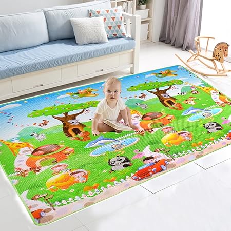 Tapis De Jeux Bebe Epais Tapis Mousse De Jeux Enfants Tapis D Eveil Bebe Motif Animaux Alphabet Fruit Amazon Fr Cuisine Et Maison