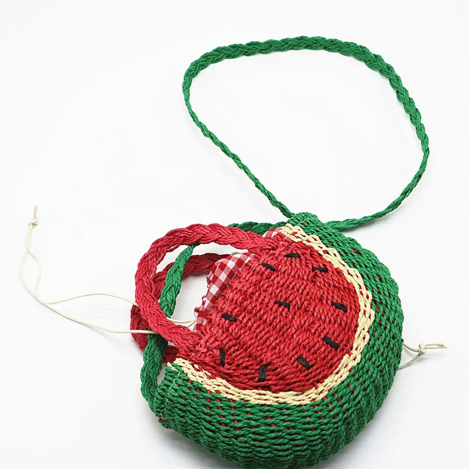Borsa Paglia Anguria Straw Donne Borse A Spalla Femminile Crossbody Bag Handmade Frutta Borsa