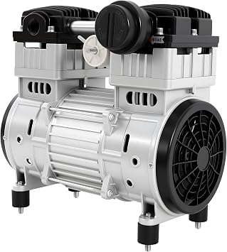 1100W 7CFM Oil-Free Diaphragm Vacuum Pump, Silent Air Pump Compressor Head, Compact Air Silent Oil-Free Vacuum Pump, for Blister Forming, Plastic Processing, and Hydraulic Presses