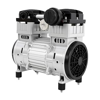 1100W Oil-Free Vacuum Pump, 7CFM Silent Air Compressor Head for Industrial Use, 110V Oilless Air Compressor for Plastics, Hydraulic Presses, Food Processing