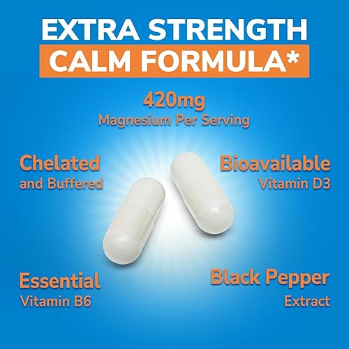 Miniatura 2 de Glicinato de magnesio de 420 mg con vitamina D3 y B6  Suplemento de magnesio quelado y tamponado  Alta absorción para la calma, el estado de ánimo,