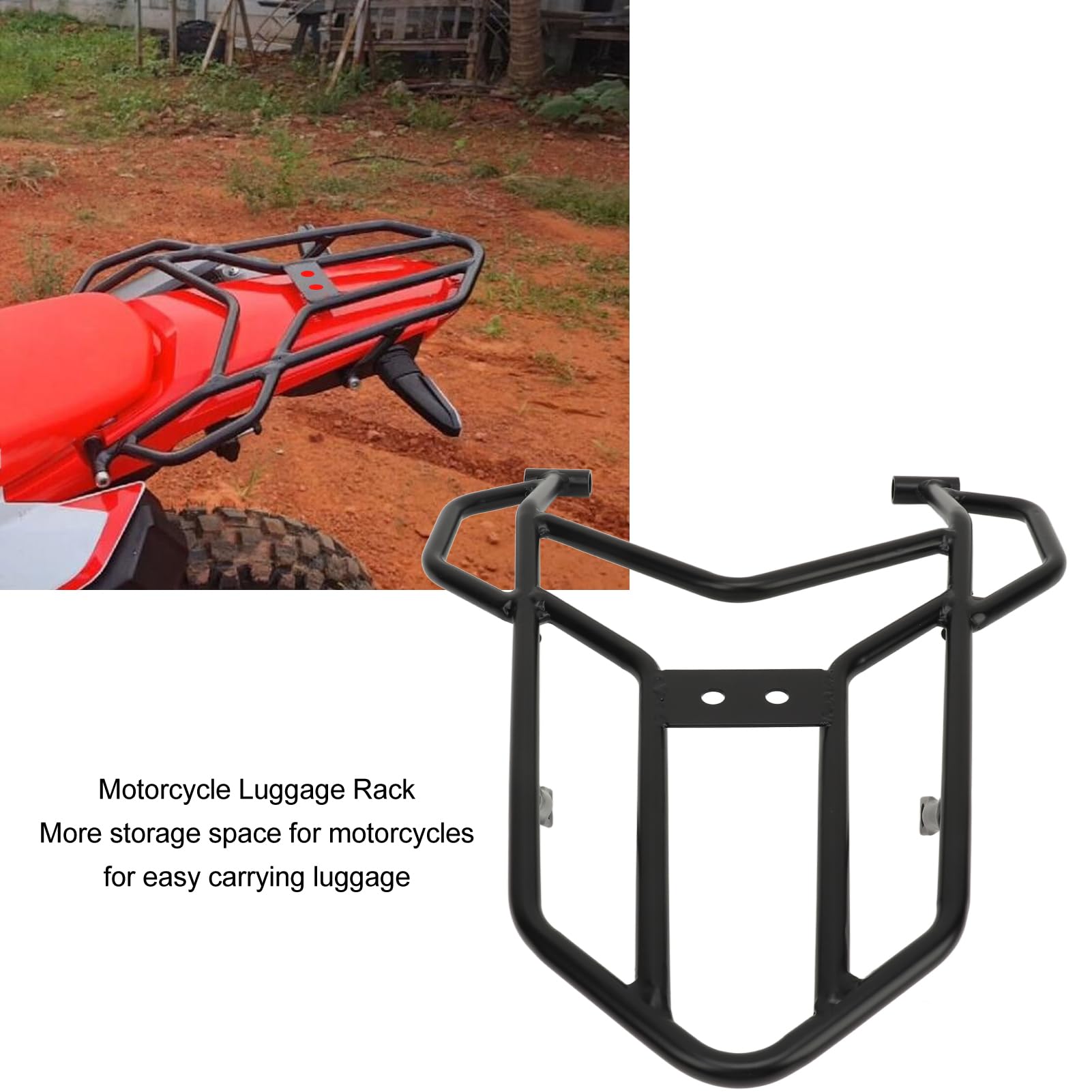 Portapacchi per Moto, Maggiore Spazio di Archiviazione, Struttura in Metallo di Alta qualità, per CRF300L CRF300 Rally CRF250L CRF250 Rally (con Installazione Semplice,