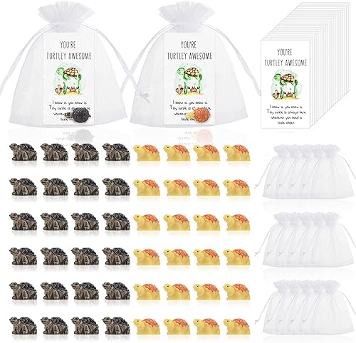 Qunclay 50 juegos de regalos de agradecimiento a los empleados, mini tortuga marina, divertido regalo inspirador para compañero de trabajo, mini