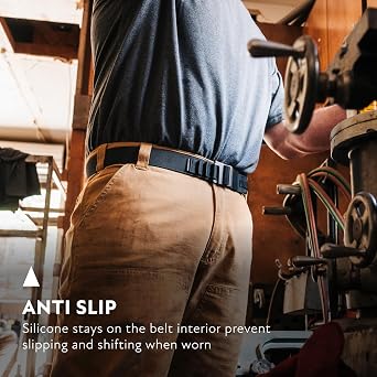 Arcade Belts Hardware Alu Utility Belt - Low-Profile Aluminum Buckle, Heavy Duty Work Belt, Stretch Webbing, Anti-Slip