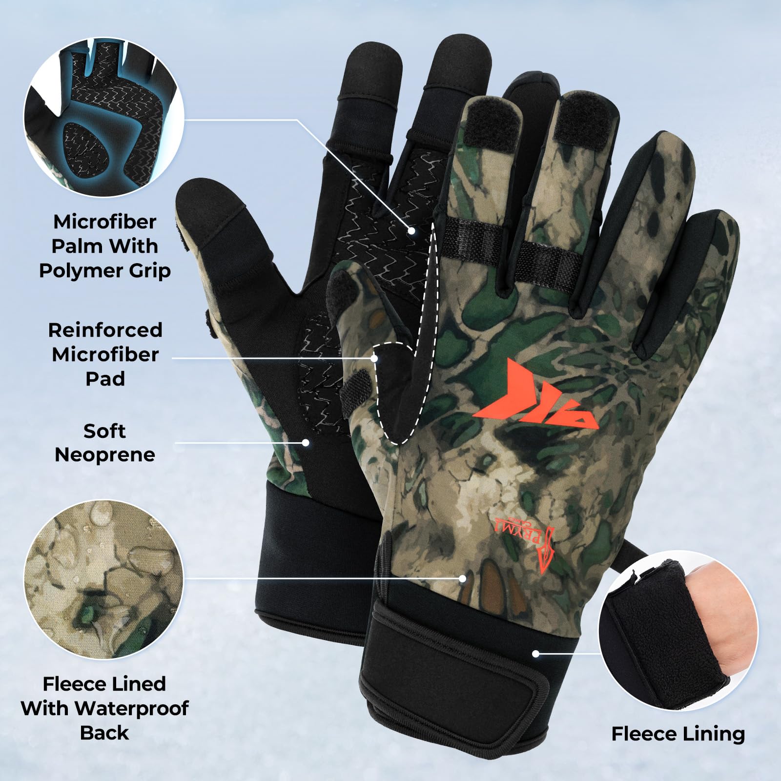 KastKing Mountain Mist - Guantes de pesca para hombre y mujer, ideales para pesca en hielo, fotografía o caza