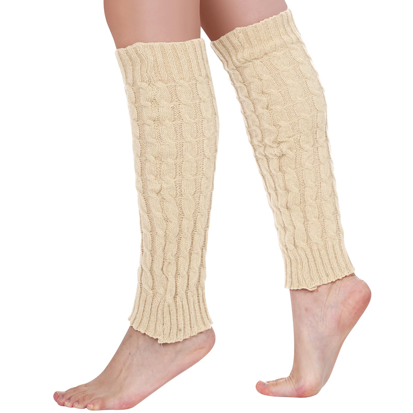 Leg Warmers for Women Cable Knit Warm Leg Warmers Long Socks for Ballet Dance and 80s Party