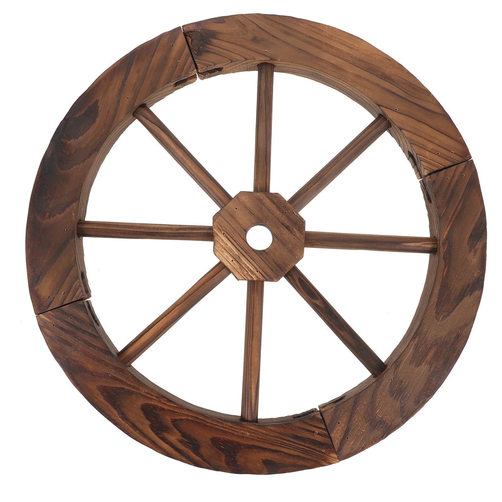 Rueda de Carro de Madera con Efecto Decorativo Vintage y Acabado Artesanal
