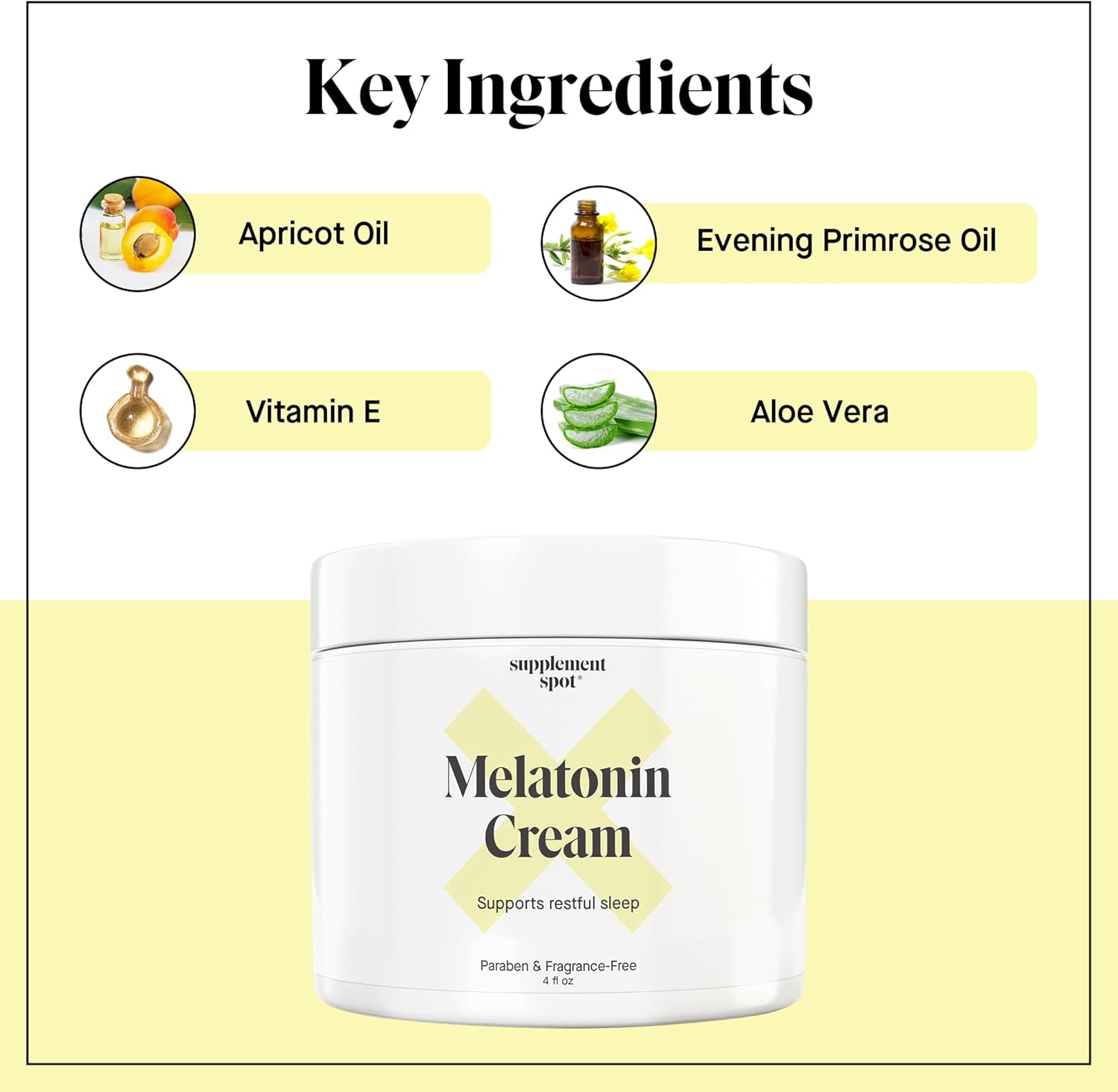 Melatonin Cream for Restful Sleep – Melatonin Sleep Supplement Reset Biological Body Clock – Paraben, Fragrance-Free to Reduce Fine Lines & Wrinkles – Natural Sleep Cream (4 oz)