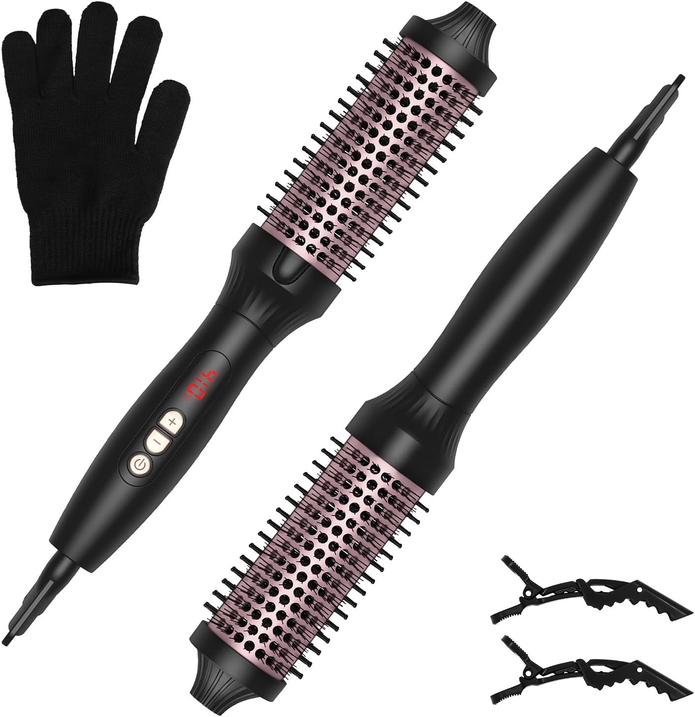 Hot Brush Heat Hair Curling Brush 3 in 1 Hot-Air Hair Brush Thermal Brush Hair Curler Dryer Straightener with 10 Heating Levels 30S Fast Heating Fit for All Hair Types for Home Travel